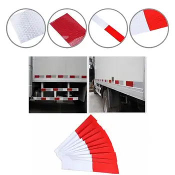 Vysoko kvalitné Pásky Reflexné Pásky Tvorivé Upozornenie Nepremokavé Red White Exteriéru karosérie Auta Reflexné Pásky