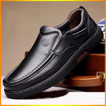 Vysoko kvalitné ručné Originálne Kožené topánky pre Mužov Mokasíny Pošmyknúť Na Business Obuv Classic Soft Moccasins Mužov Bytov Topánky