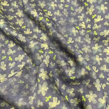 Vysoká kvalita ramie textílie malé kvetina tlače tissu Cheongsam župan tričko textílie pre šaty