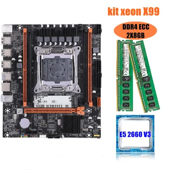 X99 doske combo kit set LGA 2011-3 Xeon E5 2660 V3 CPU DDR4 16GB (2 KS 8G) 2133MHz ECC Pamäť