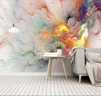 Xuesu Moderné jednoduché abstraktné farebné cloud nástenná maľba, TV joj, stena na mieru veľké nástenné zelená tapeta
