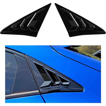 Zadné Bočné Okná Žalúzie Trojuholníkové Okno Sklo Žalúzie Pre Honda Civic Hatchback 2016-2021 - Bright Black