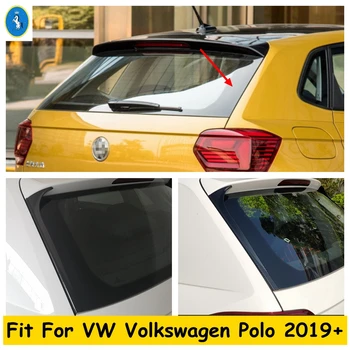 Zadné Dvere, Okenné Dekorácie Pruhy Kryt Výbava vhodné Pre VW, Volkswagen Polo 2019-2022 Black /Carbon Fiber Auto Vonkajšie Príslušenstvo