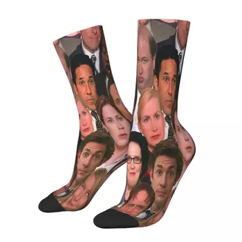 Znaky Koláž Úrad Michael Scott TV Show Ponožky Muž Mens Ženy Jeseň Pančuchy Polyester