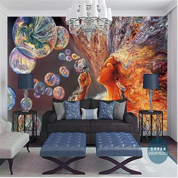 beibehang 3d vlastné foto tapety na stenu nástenné maľby samolepky na stenu Obrázok, púpava bublina nádherné farby Európske mytológie living