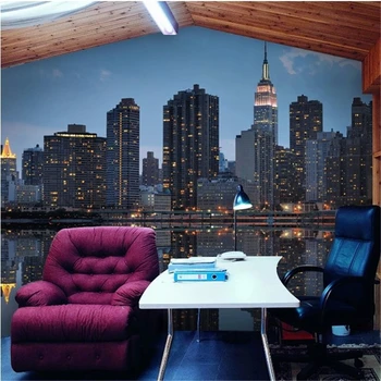 beibehang Manhattan 3d abstraktných de paede obývacia izba Gauč TV joj, foto tapety, Tapety Mesto Večera 3d tapety nástenná maľba