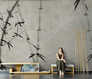 beibehang Vlastné Umenie atrament bambusu krajiny tapety obývacia izba dekorácie, TV joj, 3D nástenná maľba na stenu krytiny, domácich kutilov