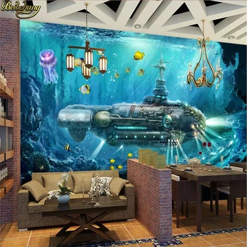 beibehang Vlastné fotografie, 3D tapety nástenná maľba ponorka podmorský svet, TV joj, steny dekoratívne maľby abstraktných de parede