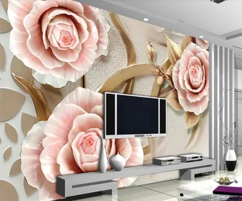 beibehang Vlastnú tapetu 3d rose pevné externé obývacia izba, spálňa pozadí steny 5d abstraktných de parede tapety 8D crystal nástenná maľba