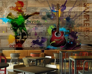 beibehang stenu papiere domova Prispôsobené moderné, kreatívne farby tehlovej steny farebné hudobné nástroje, pozadie, wallpaper tapety