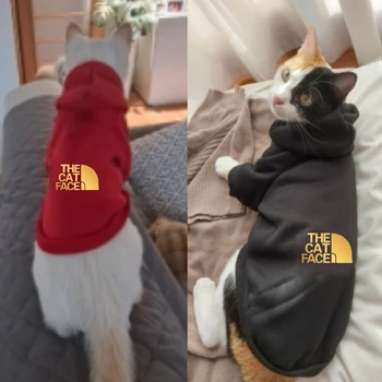 mačka módy v pohode obliekať s kapucňou, mačky, oblečenie šteňa kitty zlatý list vytlačený hoodies accesorios mačiatko oblečenie, sveter dizajnér