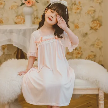 nightgown pre Dievčatá v Lete nocné košele Deti, Dievčatká Detí Princezná Ľadu Hodváb Pyžamo Dieťa Domov Oblečenie