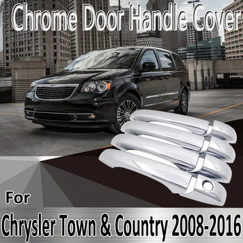 pre Chrysler Town & country Voyager Dodge Caravan VW Routan Ram C/V Roku 2008~2016 Chrome Dverí Rukoväť Kryt Prerobit Auto Príslušenstvo