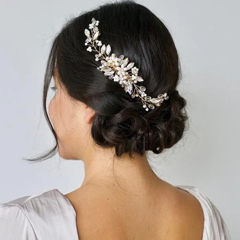 veľké ručné pearl headdress crystal a korálky svadobné svadobné vlasy hrebeňom pre ženy, vlasy, šperky