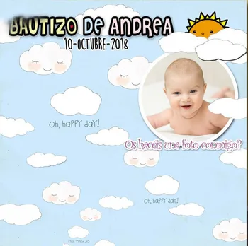 vlastné Photocall Bautizo Lona Cielo Con Nubes Sky Biele Oblaky Baby Sprcha prostredí Počítača tlač narodeniny pozadia