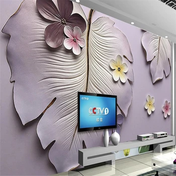 wellyu 3D kvet úľavu na stenu banánovník plastický pozadí steny vlastné veľké nástenné tapety abstraktných de parede