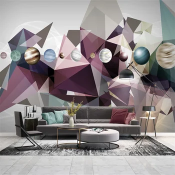 wellyu Vlastnú tapetu 3d moderný minimalistický abstraktné pevné geometrické hviezdna obloha v pozadí na stenu TV gauč tapetu pozadia