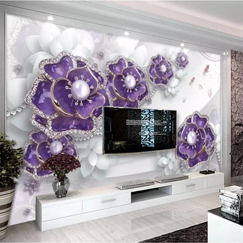 wellyu Vlastnú tapetu 3d nástenná maľba high-grade nádherné kvetinové šperky, obývacia izba, spálňa Abstraktných de parede papier pozadí steny