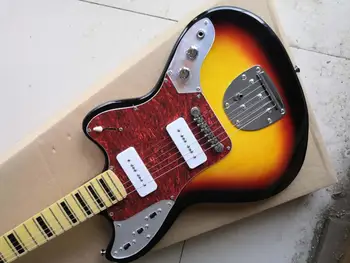 Čína gitara pôvodné vlastné nový Jaguar Gitara sunburst elektrická gitara 2 vyzdvihnutie V zásob zadarmo shipping11