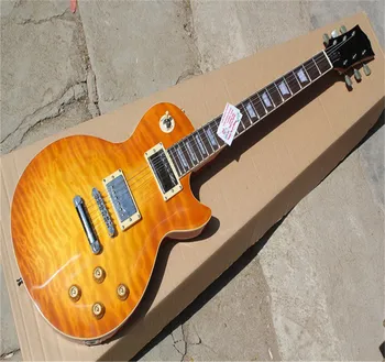 Čína nástroj Custom shop Real foto mahagón telo LP Standard Cherry Sunburst Elektrická Gitara