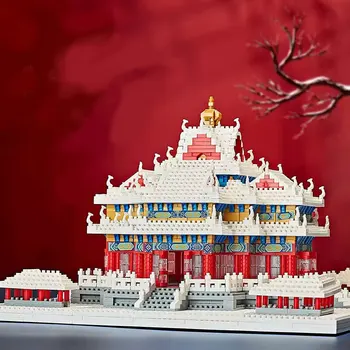 Čínska Kultúra Hrad Stavebné Bloky Architektúry Hračky pre Dospelých DIY Micro Mini Model Stavebné Bloky Auta Vianočný Darček