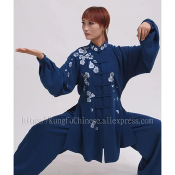 Čínsky Tai chi jednotné Bojových umení garmenet taiji šaty Vyšívané wintersweet kostým pre mužské ženské dievča deti chlapec dospelých