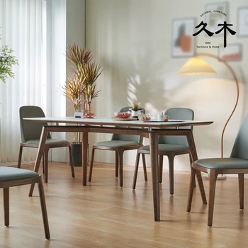 Škandinávsky rock tanier jedálenský stôl a stoličky taliansky minimalistický pozastavené masívneho dreva jedálenský stôl