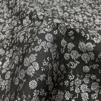 Žakárové Brocade, Textílie, Strieborné Malý Kvetinový Vzor Európskej Značky Jar, Jeseň Windbreaker Krátke Sukne Silnej Tkaniny podľa Meter