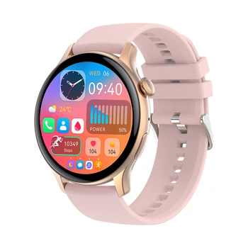 Ženy Inteligentné Hodinky Muž Športové Smartwatch 1.43 palcový AMOLED Displej Spánku Fitness Tracker pre Ovládanie Hudby BT Náramok Pre Android IOS