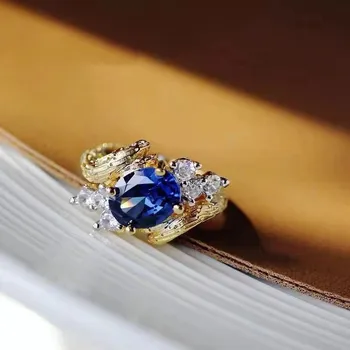 【M&T] vyzýva Nový dizajn Sapphire 925 sterling silver ring 6*8 mm Valentína, Vianoce páry narodeniny zásnubný dar